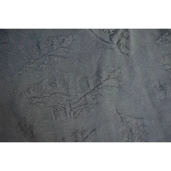 Big City Black 100% Cotton Women's Sweater With Knit Pattern & Scalloped Edges M - Picture 7 of 7